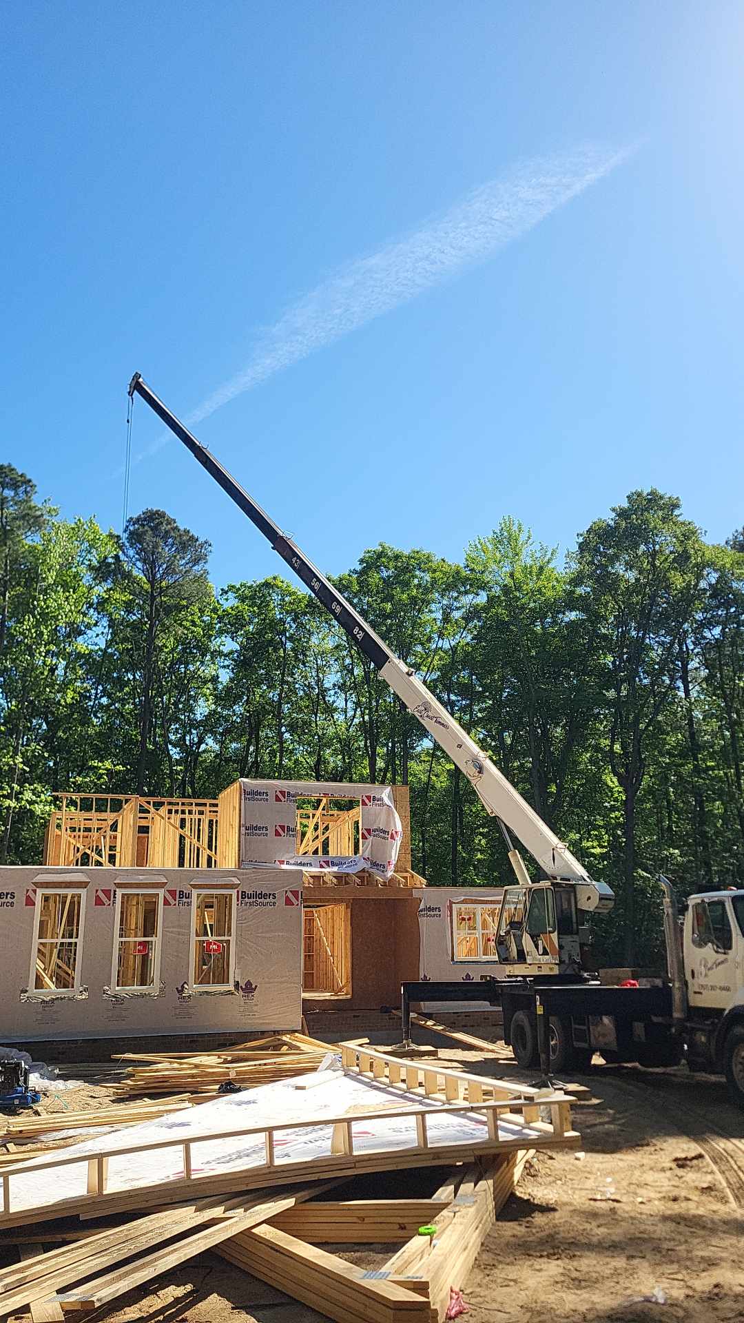 Crane-Assisted Truss Setting on a New Home Build in Gloucester image